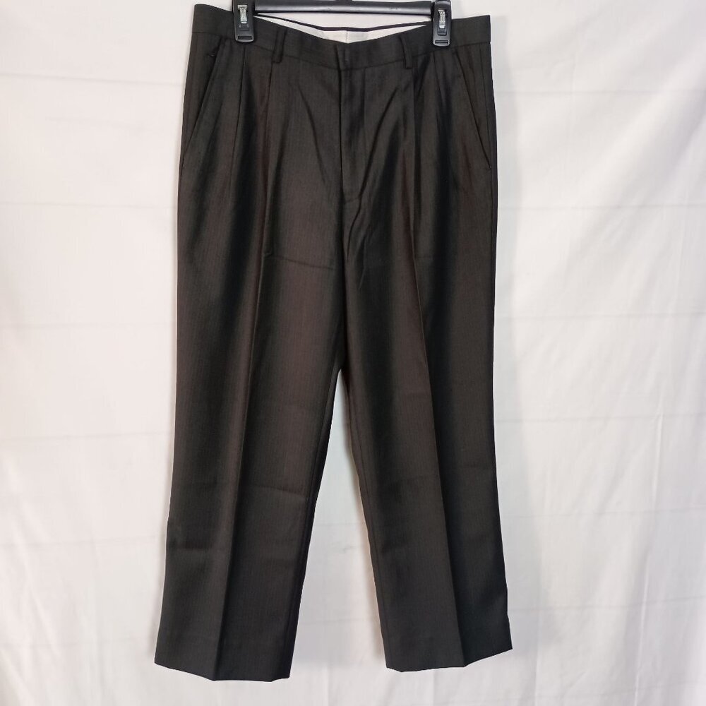 JinBaLang Gold Standard Mens Dress Pants 34x30 Black Pinstripe Classic NWOT